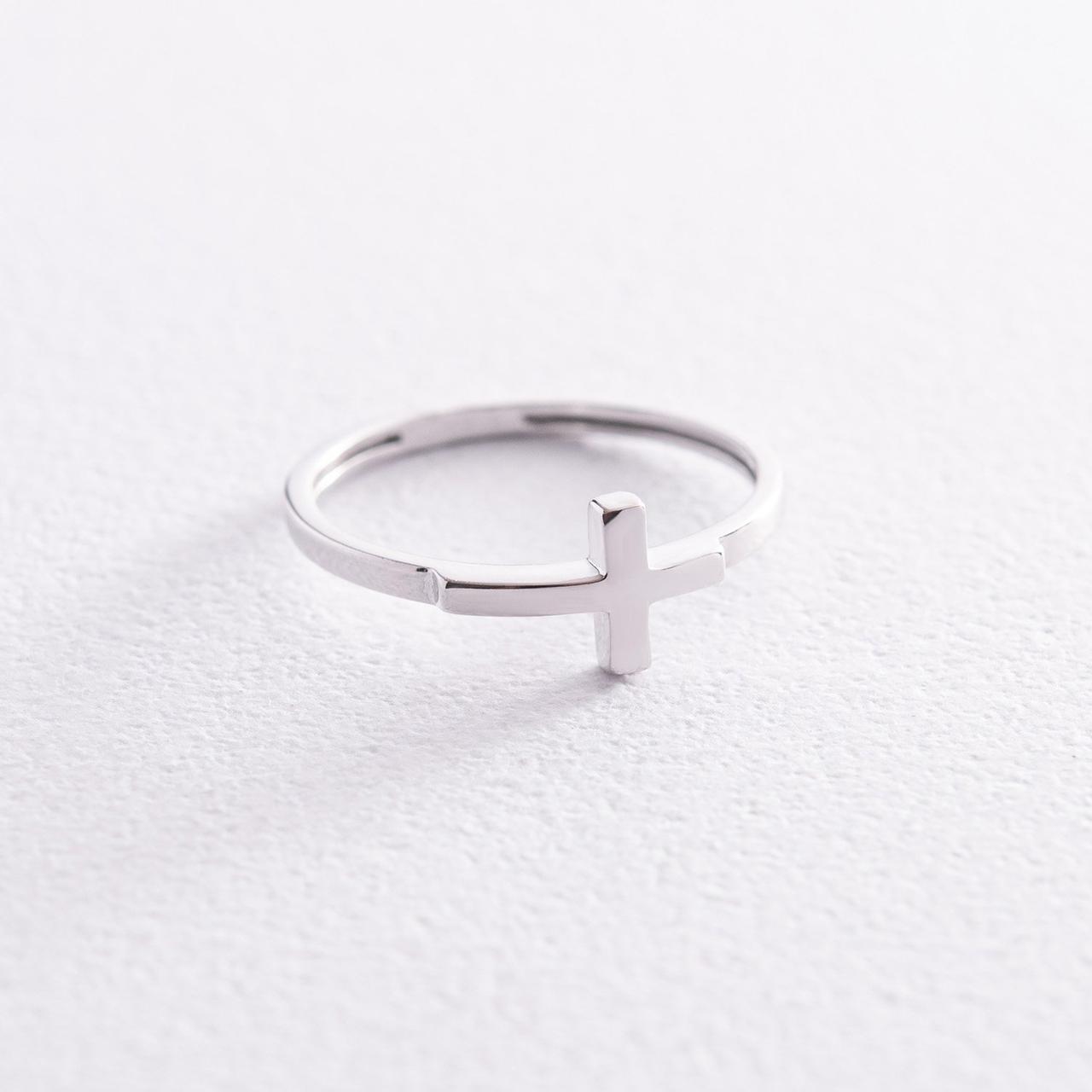 Кільце "Крістик" у білому золоті к07210 Zipexpert ZIPEXPERT, фото 1