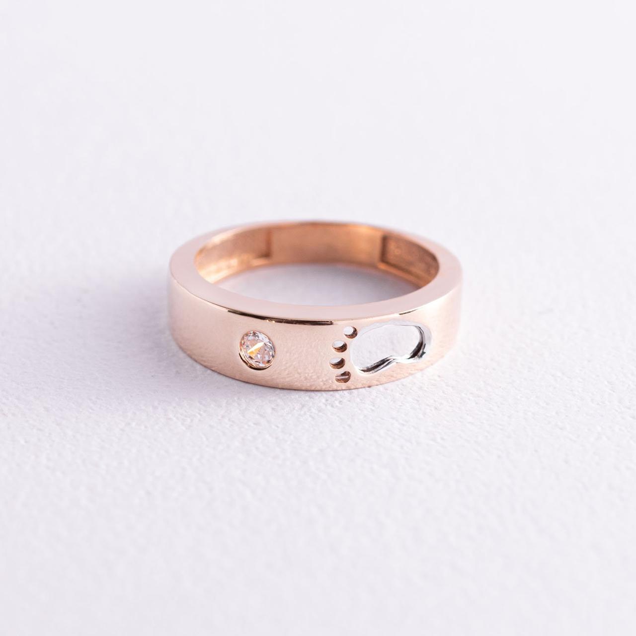 Золоте кільце "Ніжка немовляти" (фіаніт) 
к05562 Zipexpert ZIPEXPERT, фото 1