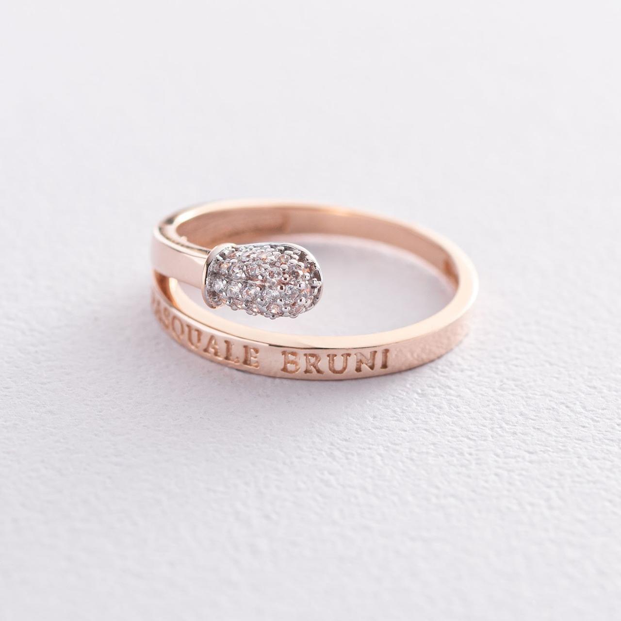 Золоте кільце "Спинка" (фіаніти) к06314 Zipexpert ZIPEXPERT, фото 1