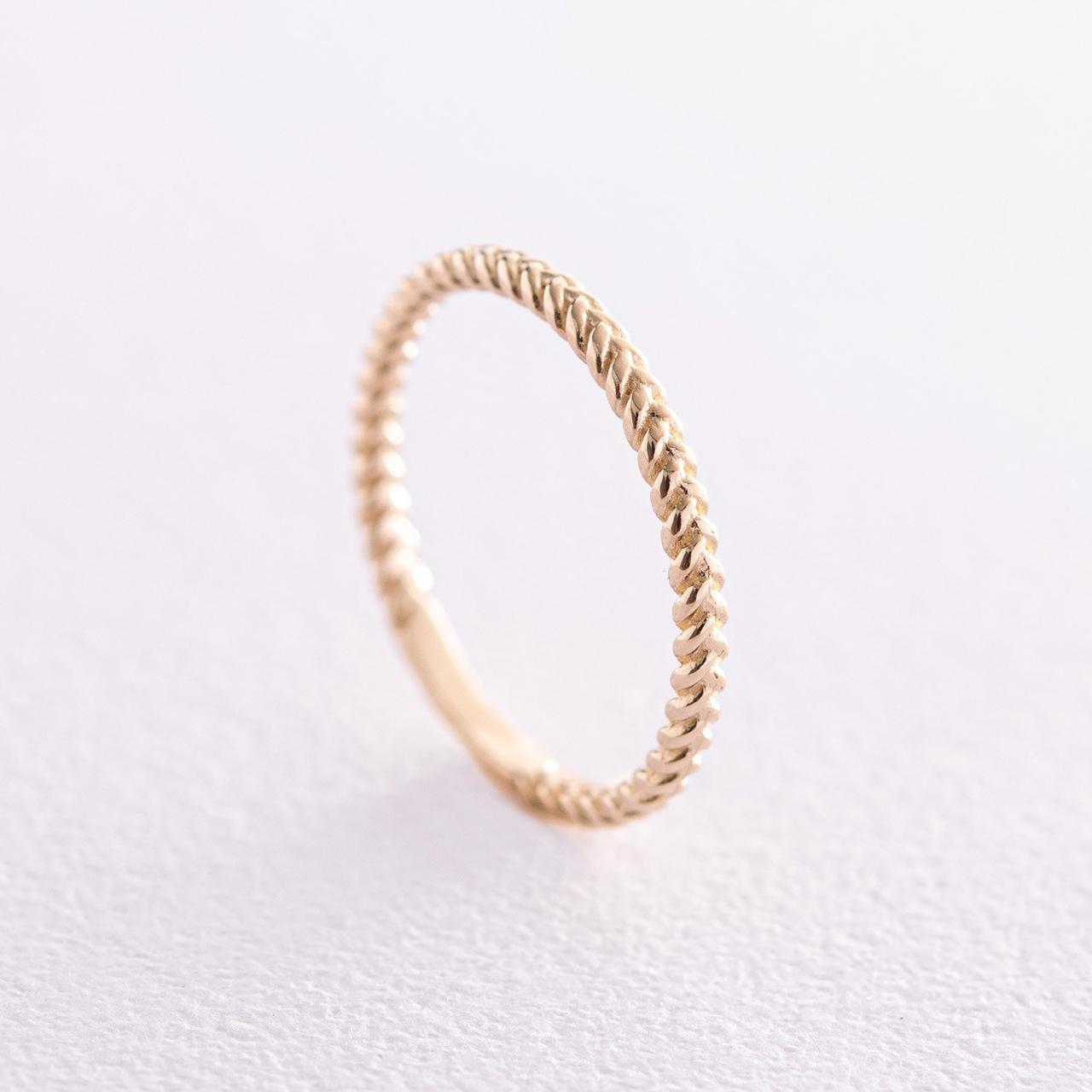 Кільце "Косочка" в жовтому золоті к07129 Zipexpert ZIPEXPERT, фото 1