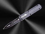 Ніж Викидний Фронтальний Тактичний CARBON 170177, довговічний механізм, сталь 440C, фото 2