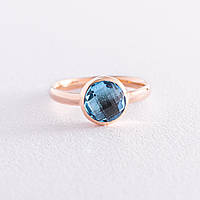 Золотое кольцо с голубым фианитом к06757. Zipexpert