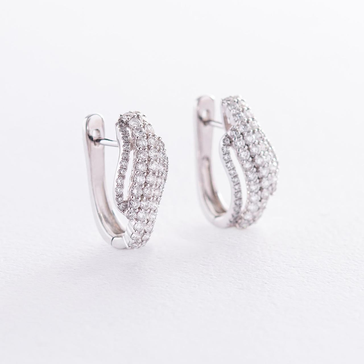 Сережки в білому золоті з діамантами MR14997Egm Zipexpert ZIPEXPERT, фото 1