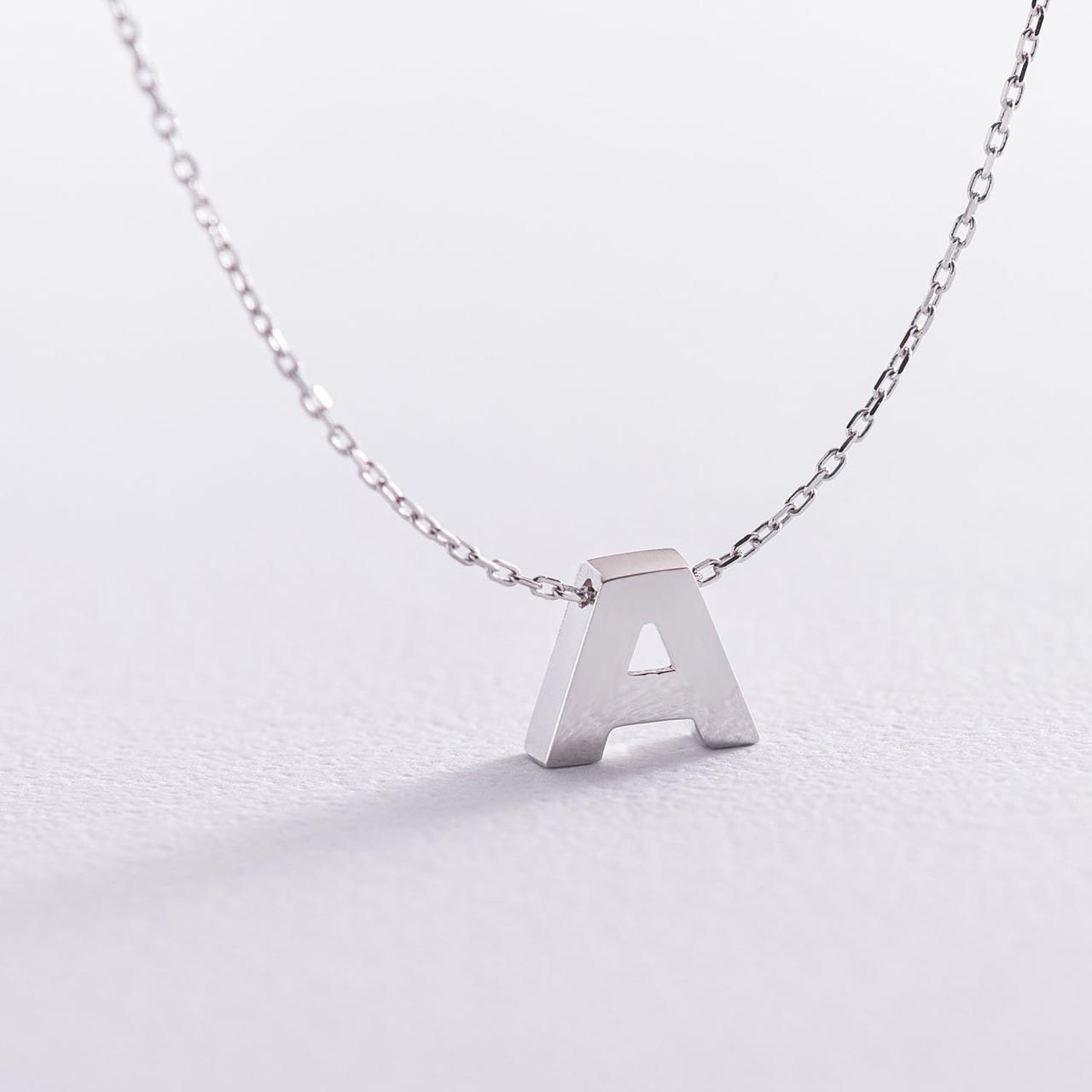Кольє з буквою "А" у білому золоті коло1254А Zipexpert ZIPEXPERT, фото 1