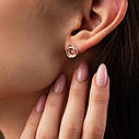 Сережки-пусети "Захист" у жовтому золоті 
с06937 Zipexpert ZIPEXPERT, фото 5