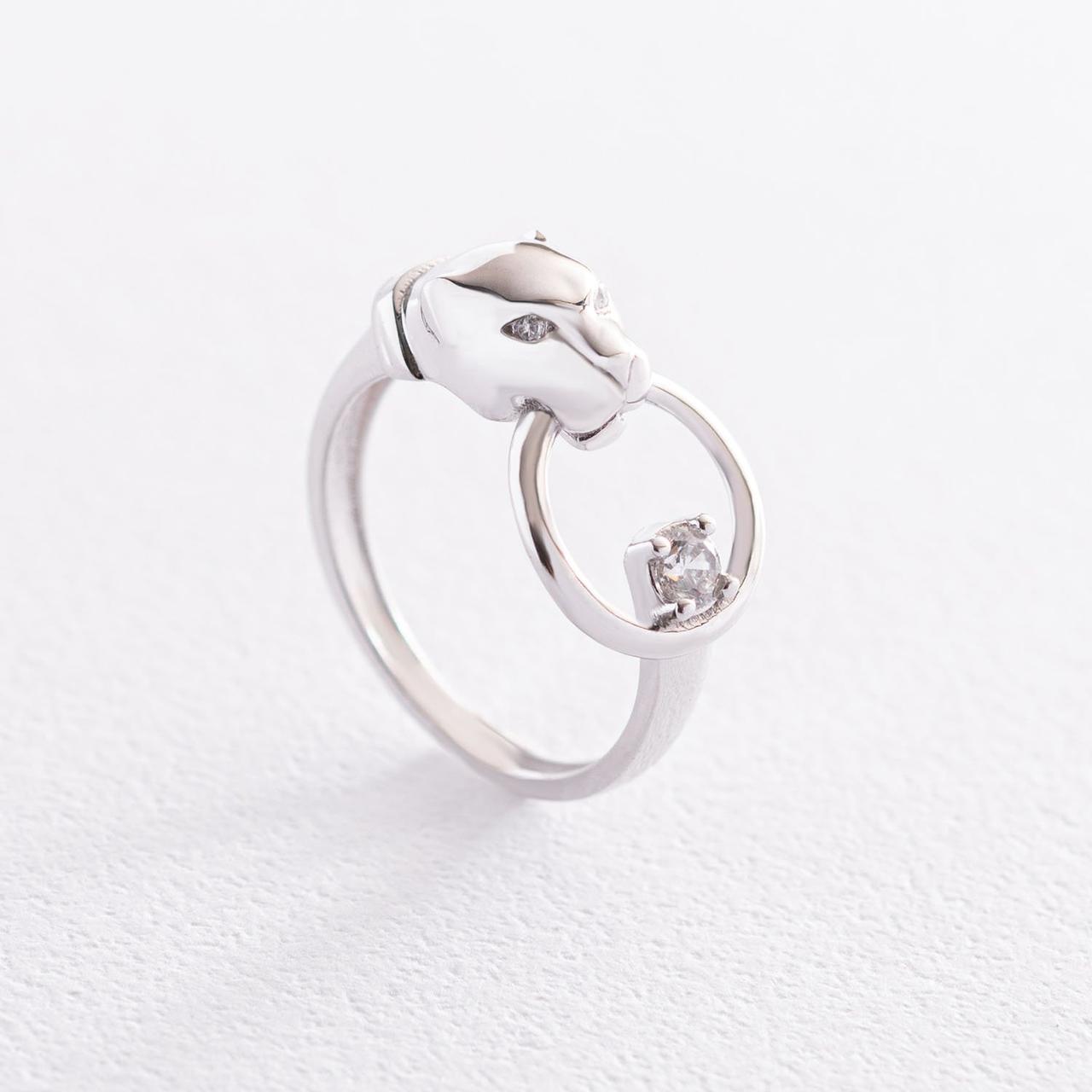 Кільце "Пантера" у білому золоті (фіаніти) 
к06845 Zipexpert ZIPEXPERT, фото 1