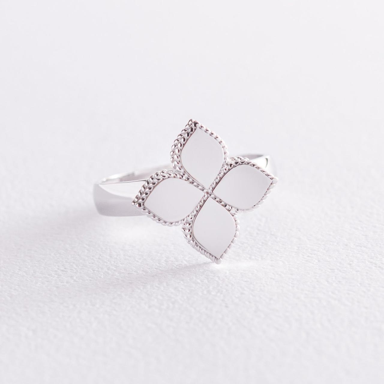 Кільце "Клевер" у білому золоті к06373 Zipexpert ZIPEXPERT, фото 1