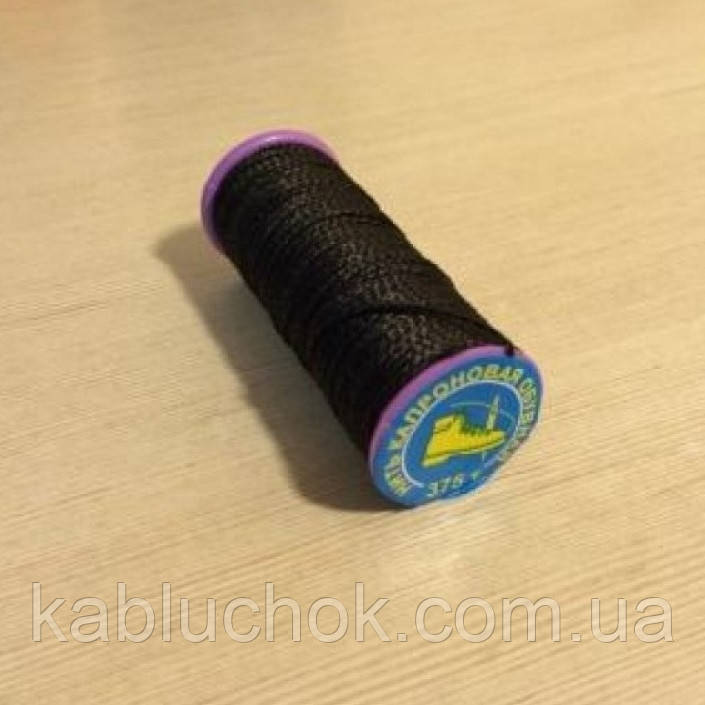 Нитка взуттєва, для прошивки документів №375 кол. чорний, круглий шнур, фото 1