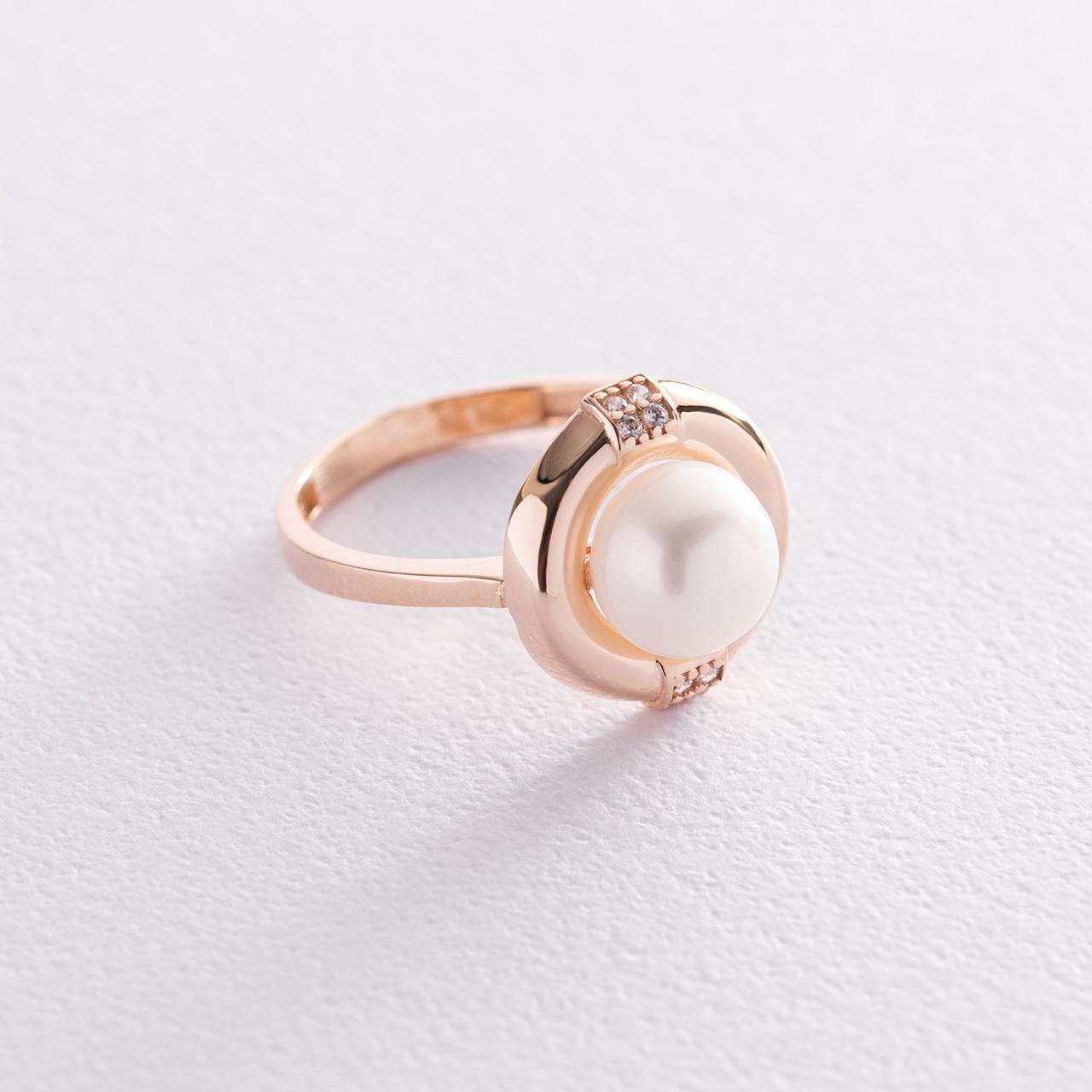 Золоте кільце (перли, фіаніти) к06579 Zipexpert ZIPEXPERT, фото 1