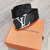 Ремень Louis Vuitton кожаный, фурнитура серебро глянец