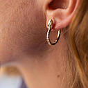Сережки "Змії" в жовтому золоті 08030 Zipexpert ZIPEXPERT, фото 3