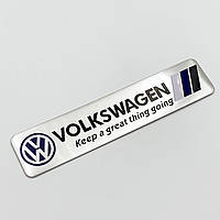 Металлический шильдик эмблема VW (Фольцваген) Синий с белым