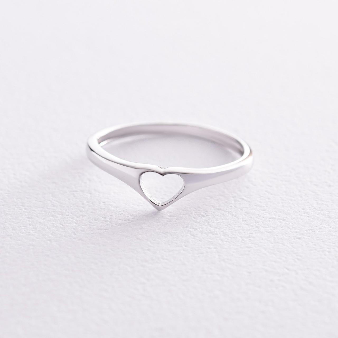 Кільце "Сердечко" в білому золоті к07227 Zipexpert ZIPEXPERT, фото 1