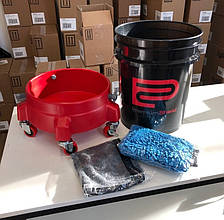 Набір, відро для ручної мийки авто на колесах - PremiumShield Black Bucket 19 л. (PS-V)