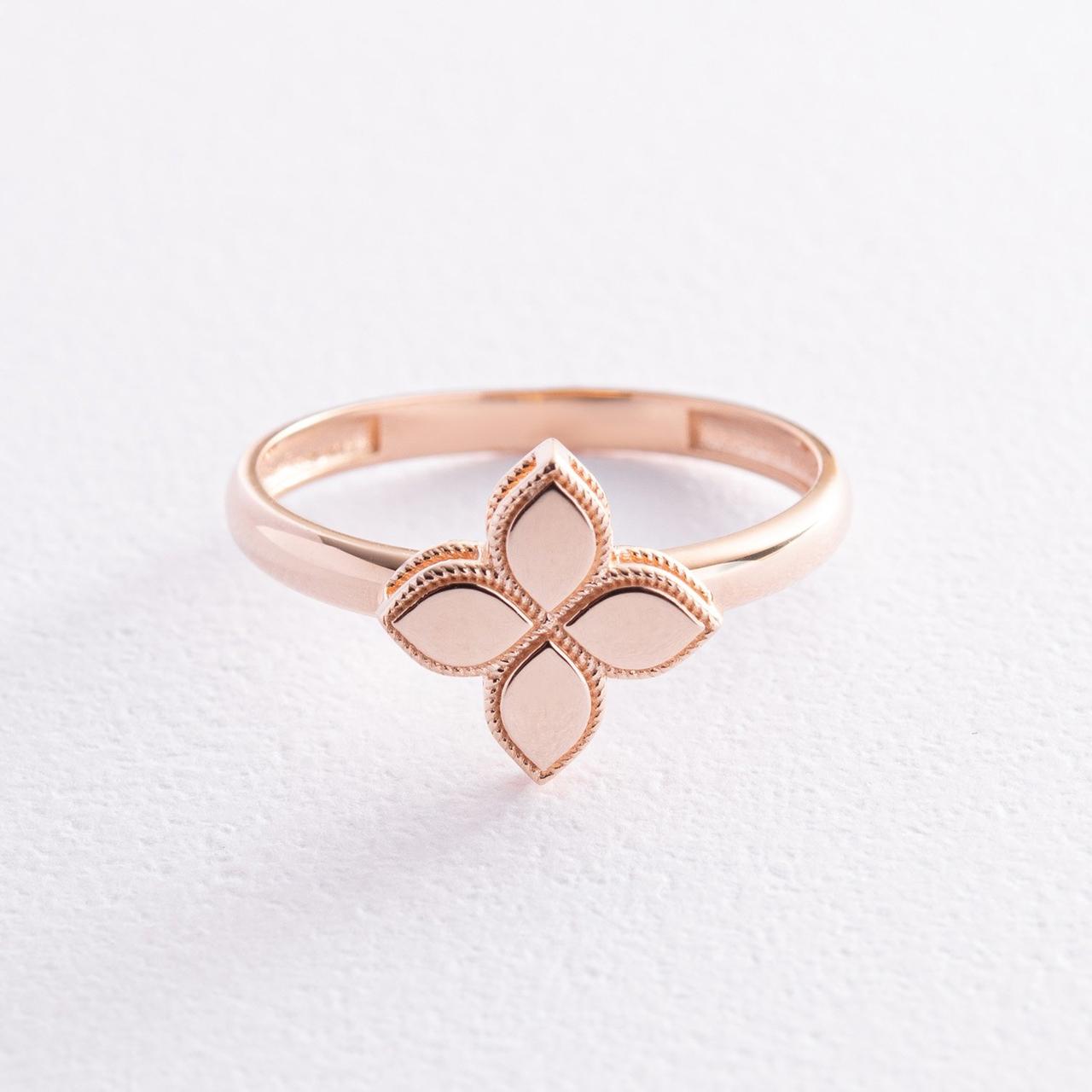 Кільце "Клевер" у червоному золоті к07535 Zipexpert ZIPEXPERT, фото 1