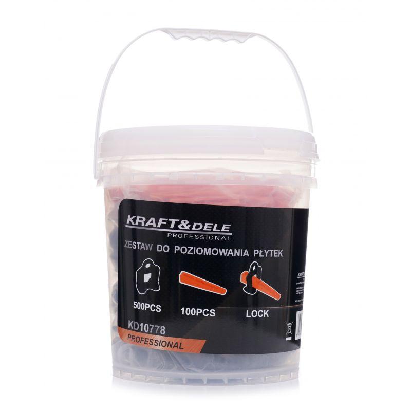 Набір для вирівнювання плитки 600 шт. Kraft&Dele KD10778, фото 1