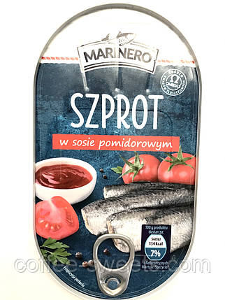 Шпроти в томаті Marinero Szprot w sosie pomidorowym 170g, фото 2