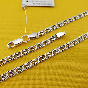 Чоловіча срібна цепочка Бісмарк на шию. Срібло 925. ширина 4,5 мм. Довжина 55 см