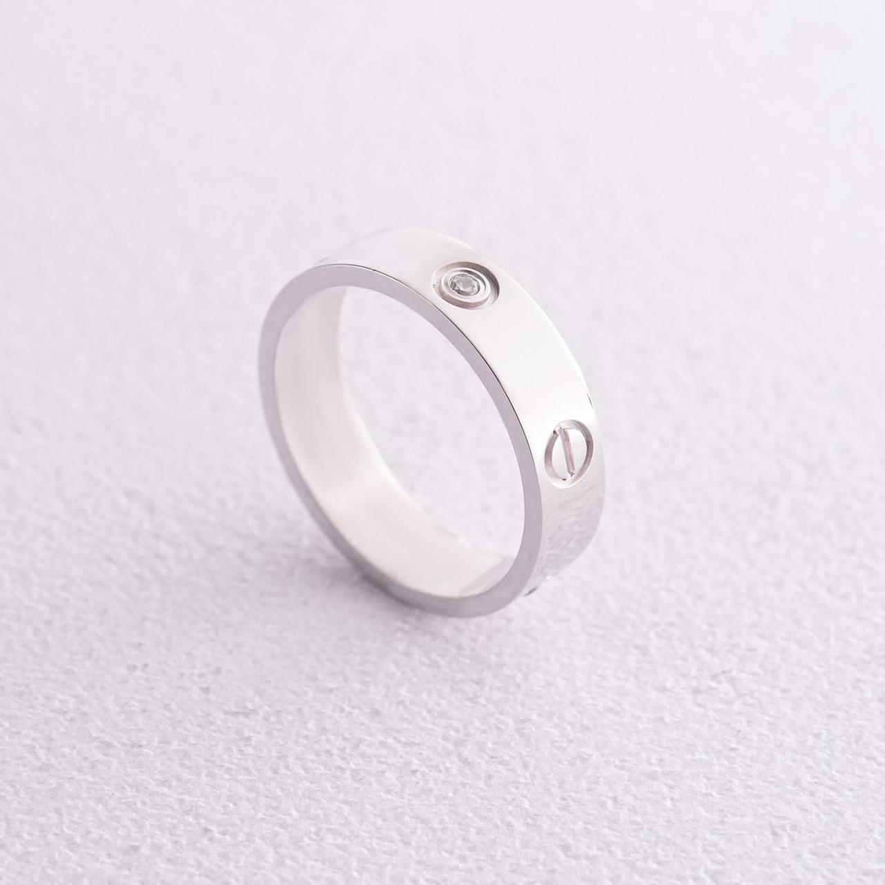 Кільце "Love" в білому золоті (фіаніти) к07138 Zipexpert ZIPEXPERT, фото 1