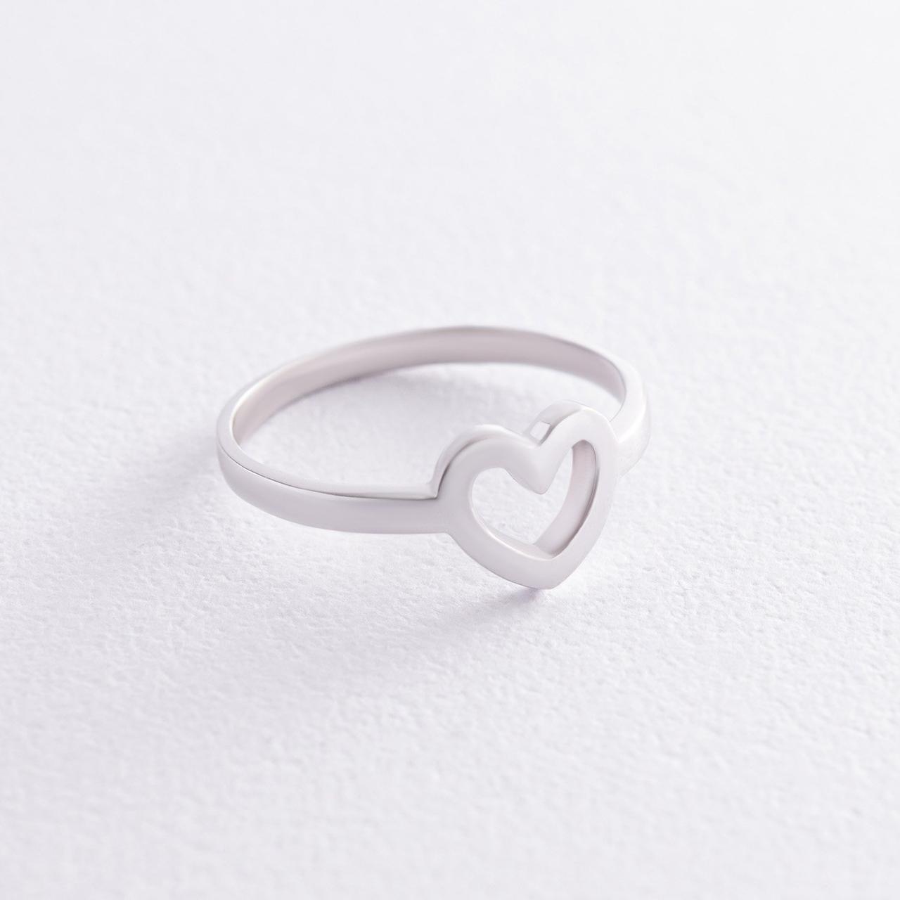 Кільце "Сердечко" в білому золоті к07394 Zipexpert ZIPEXPERT, фото 1