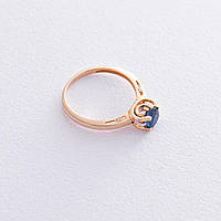 Золотое кольцо с сапфиром и фианитами 11832. Zipexpert