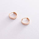 Сережки — кільця "Love" в червоному золоті 08180 Zipexpert ZIPEXPERT, фото 7