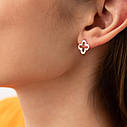 Сережки — пусети "Клівер" у білому золоті с06987 Zipexpert ZIPEXPERT, фото 6