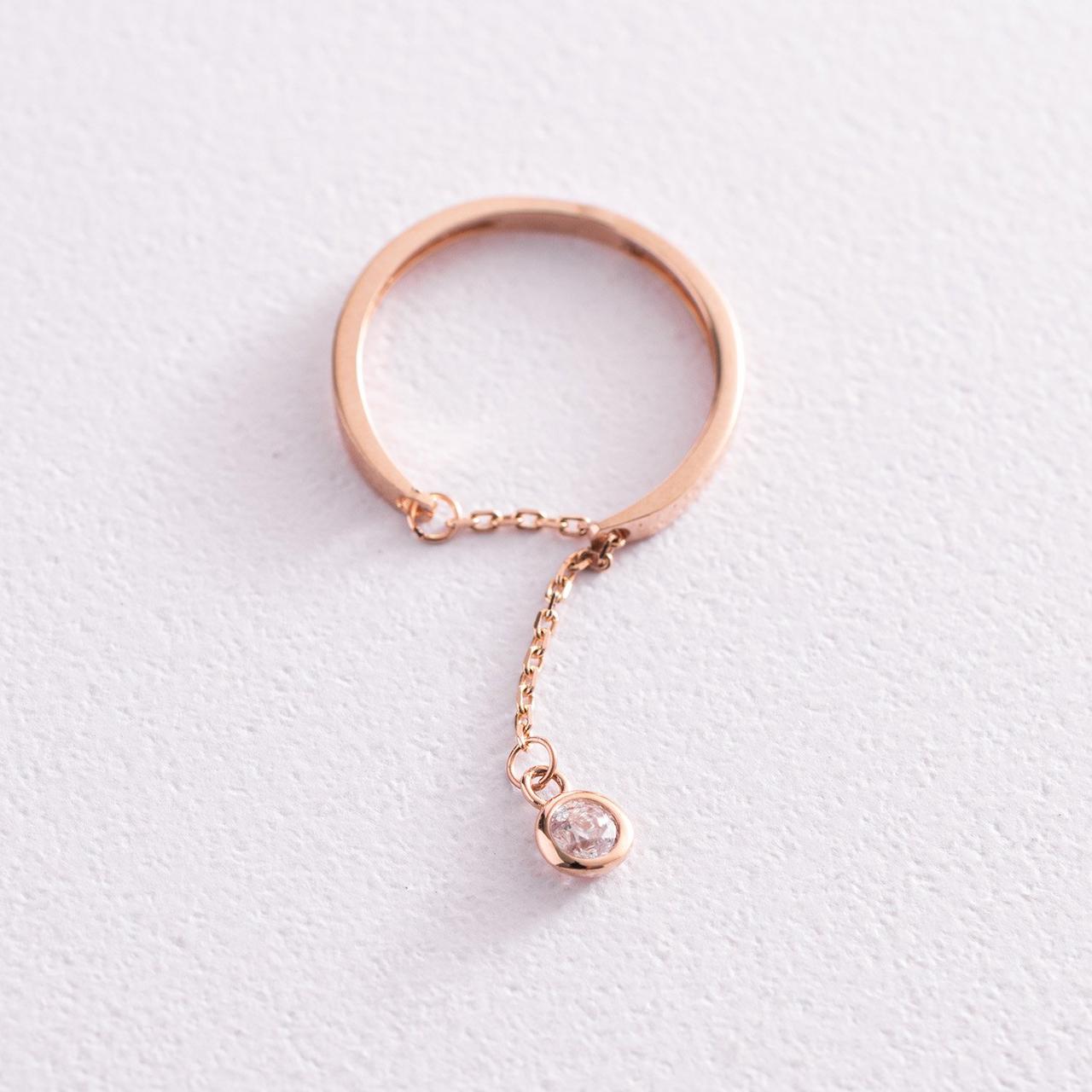 Золоте кільце з підвіскою (фіаніт) к06996 Zipexpert ZIPEXPERT, фото 1