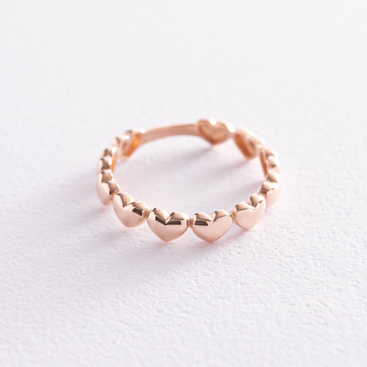 Кільце "Сердечка" в червоному золоті к07178 Zipexpert ZIPEXPERT, фото 1