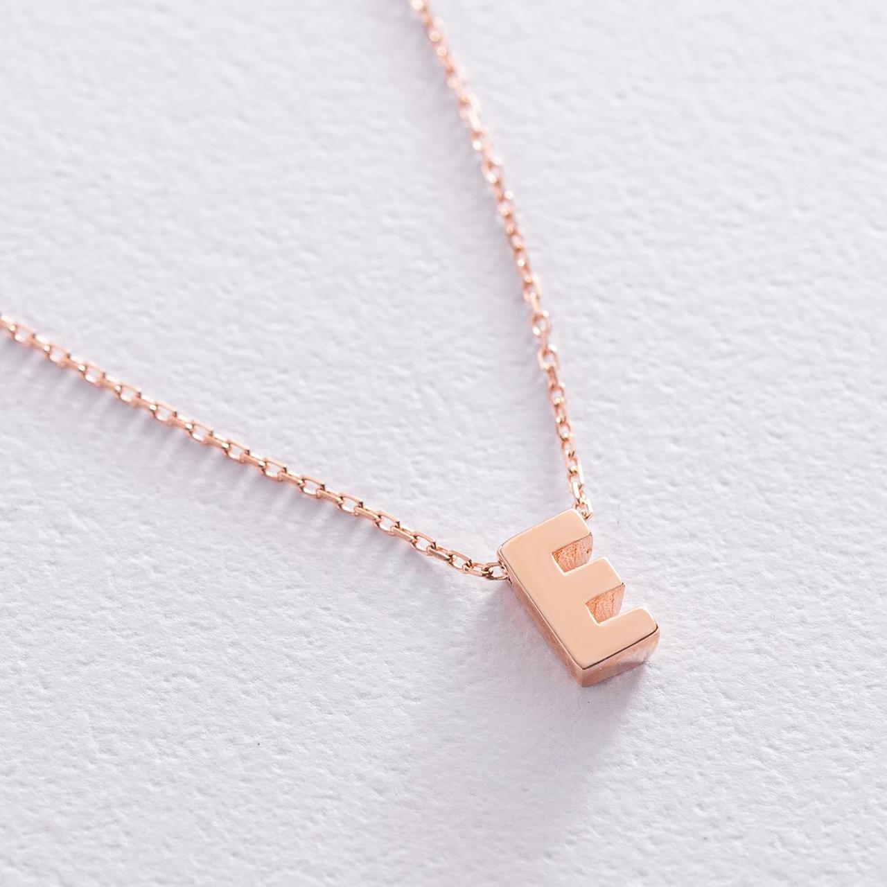 Кольє з буквою "Е" в червоному золоті коло1256Е Zipexpert ZIPEXPERT, фото 1