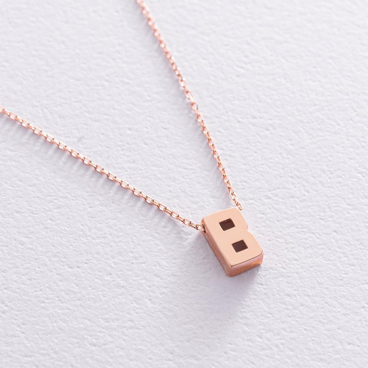 Кольє з буквою "В" в червоному золоті коло1256В Zipexpert ZIPEXPERT, фото 1