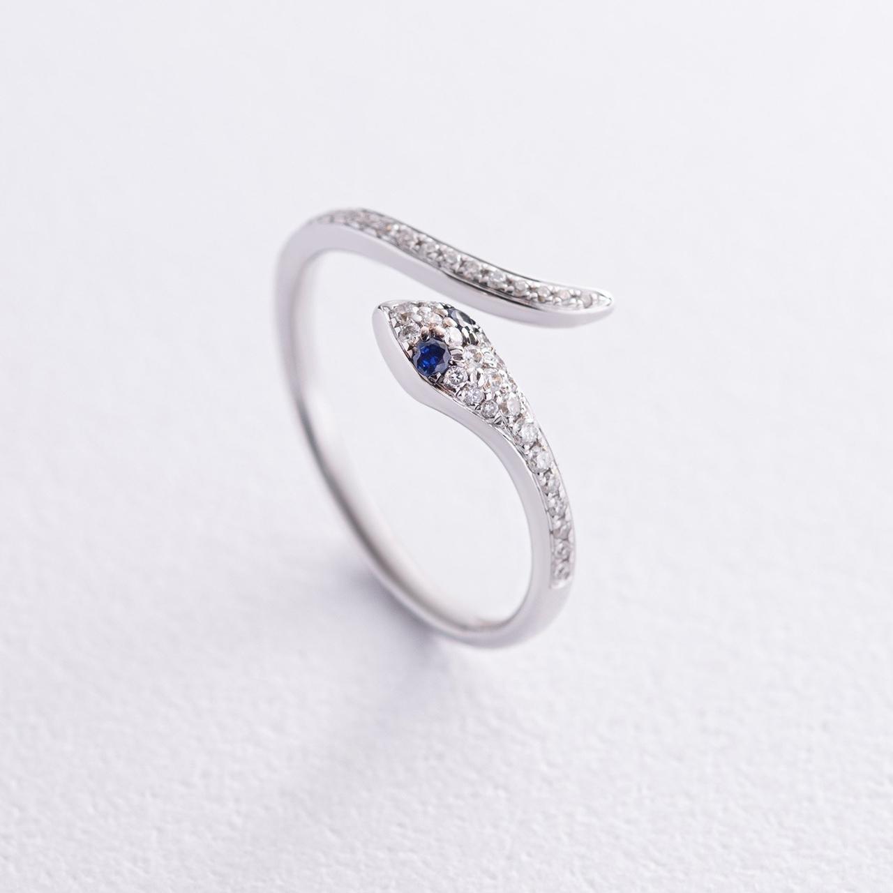 Золоте кільце "Змія" з діамантами та сапфірами 
кб0487ca Zipexpert ZIPEXPERT, фото 1