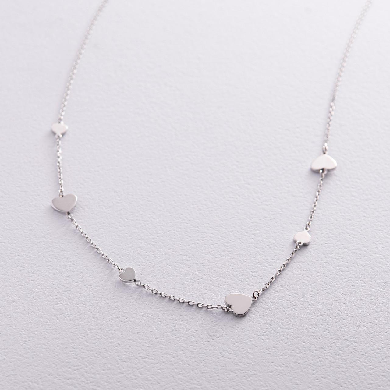 Кольє "Сердечка" в білому золоті колі2232 Zipexpert ZIPEXPERT, фото 1