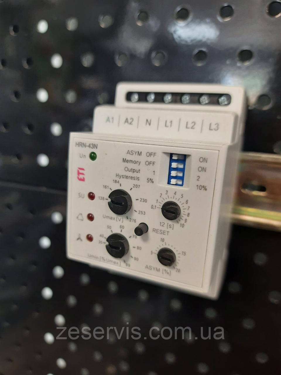 Реле контролю напруги HRN-43N 230V (3F, 2x16A_AC1) з нейтраллю