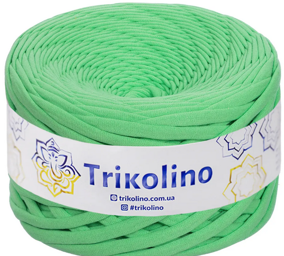 Трикотажна пряжа Trikolino (7-9мм) - яскраво-зелений