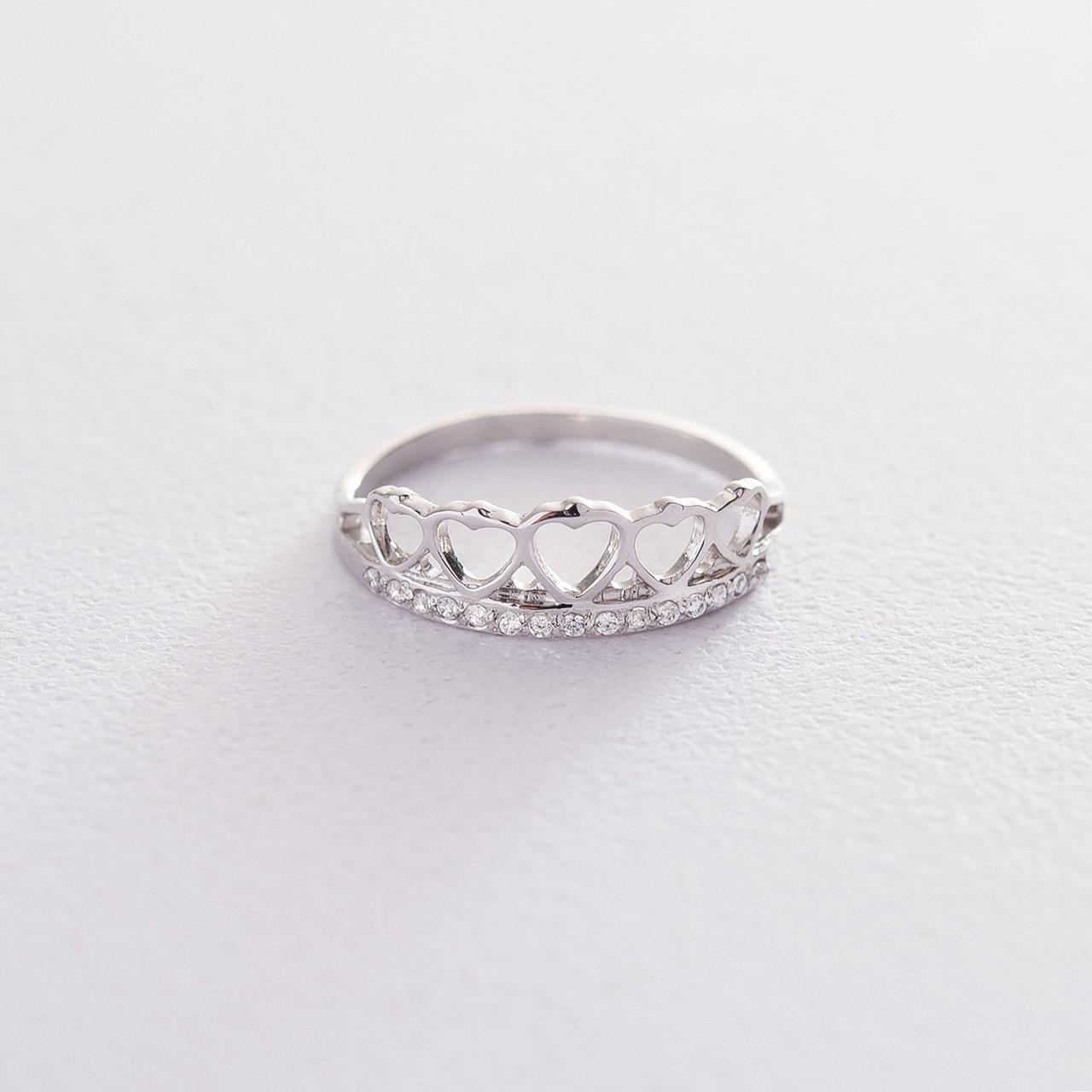 Золоте кільце "Корона з сердець" (фіаніт) 
к06272 Zipexpert ZIPEXPERT, фото 1