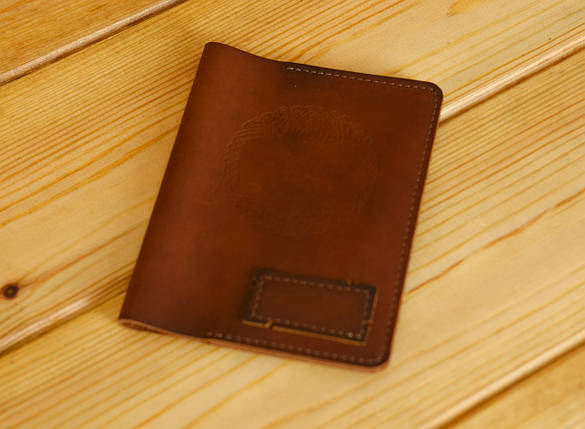 Обкладинка для блокнота, натуральна шкіра італійський Краст, колір Вишня, фото 1