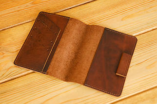 Обкладинка для блокнота, натуральна шкіра італійський Краст, колір Вишня, фото 3