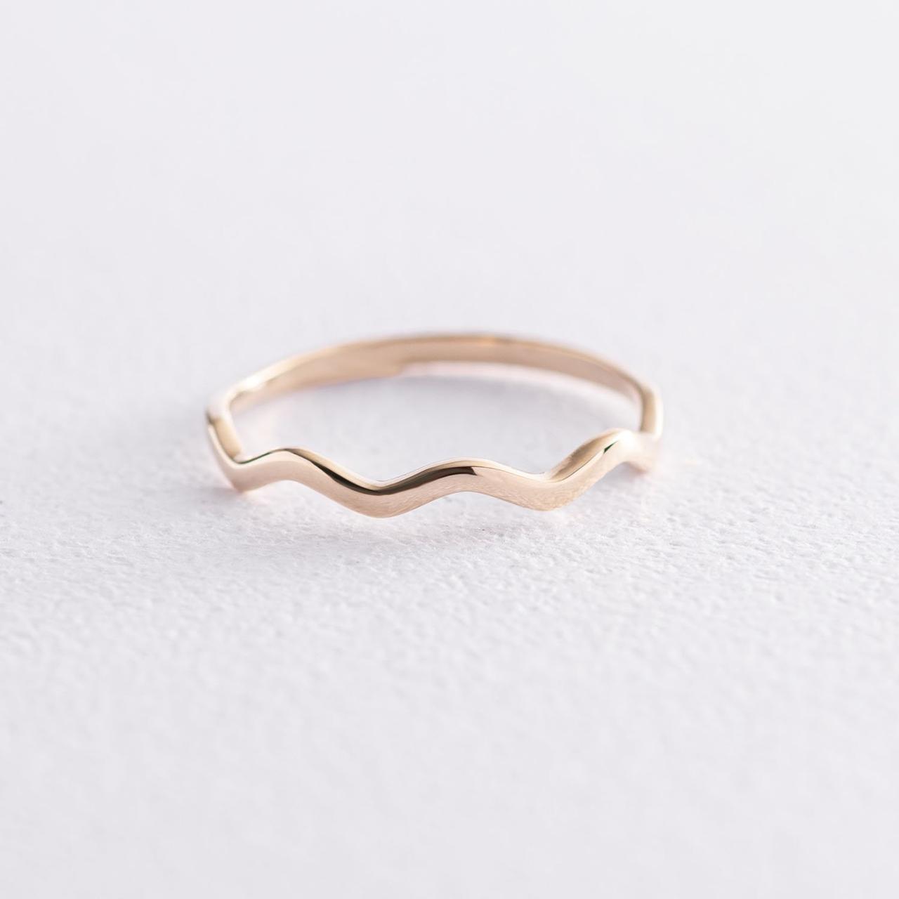 Кільце "Хвиля" в жовтому золоті к06732 Zipexpert ZIPEXPERT, фото 1