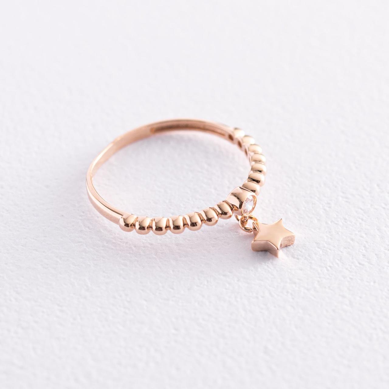 Золоте кільце "Зірочка" з фіанітом к06801 Zipexpert ZIPEXPERT, фото 1