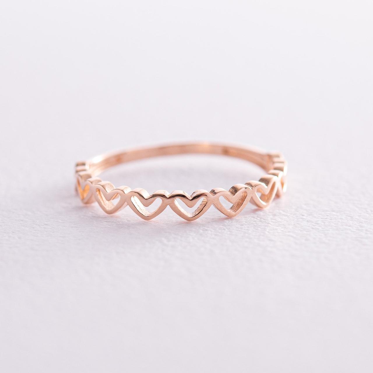 Кільце "Сердечка" в червоному золоті к07158 Zipexpert ZIPEXPERT, фото 1