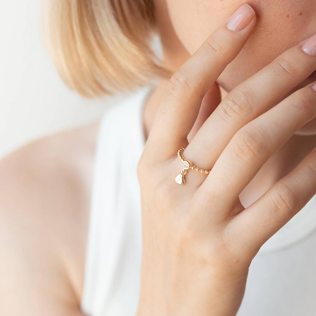 Кільце "Сердечко" в жовтому золоті (фіаніт)
к07065 Zipexpert ZIPEXPERT, фото 1