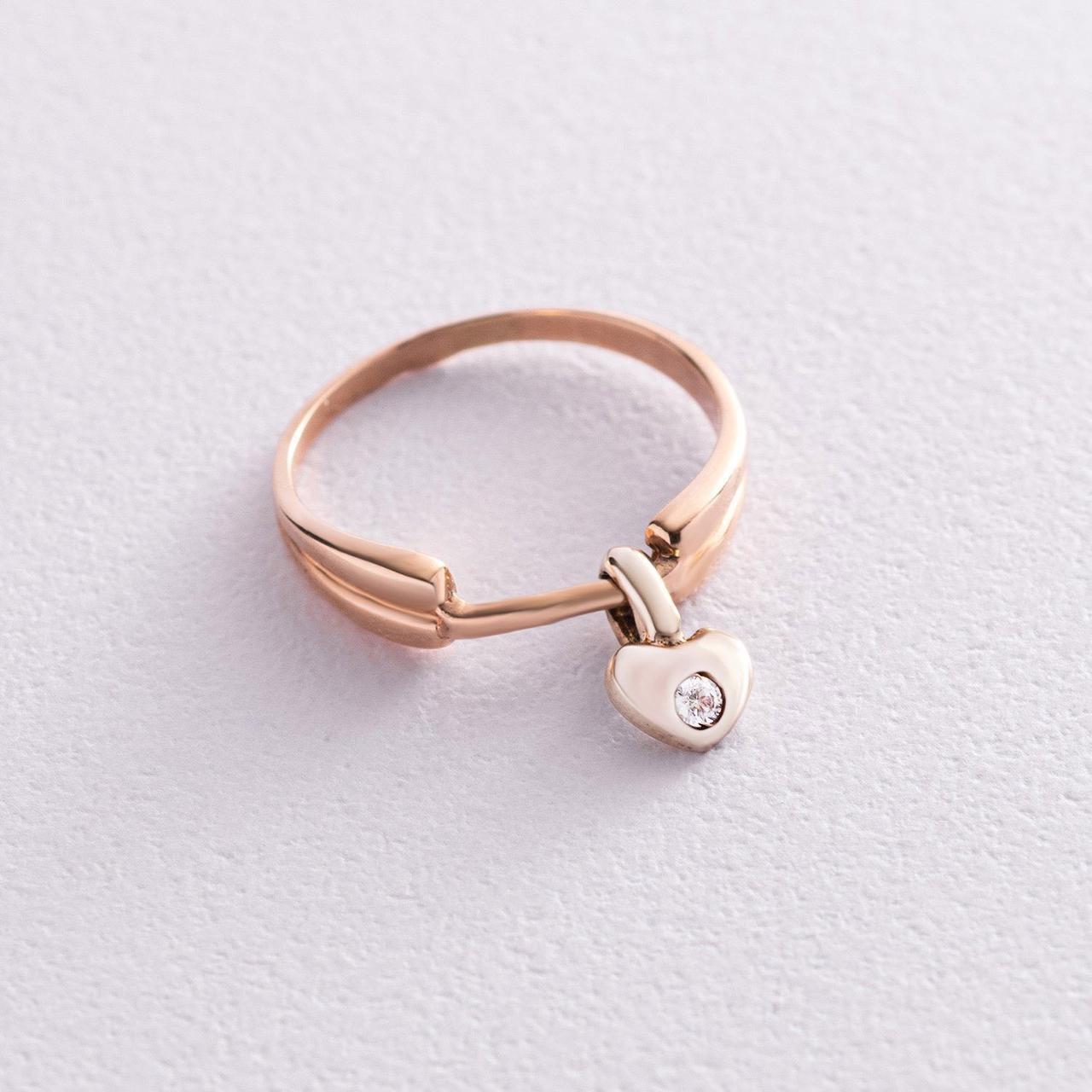 Золоте кільце "Серце з фіанітом" к05288 Zipexpert ZIPEXPERT, фото 1