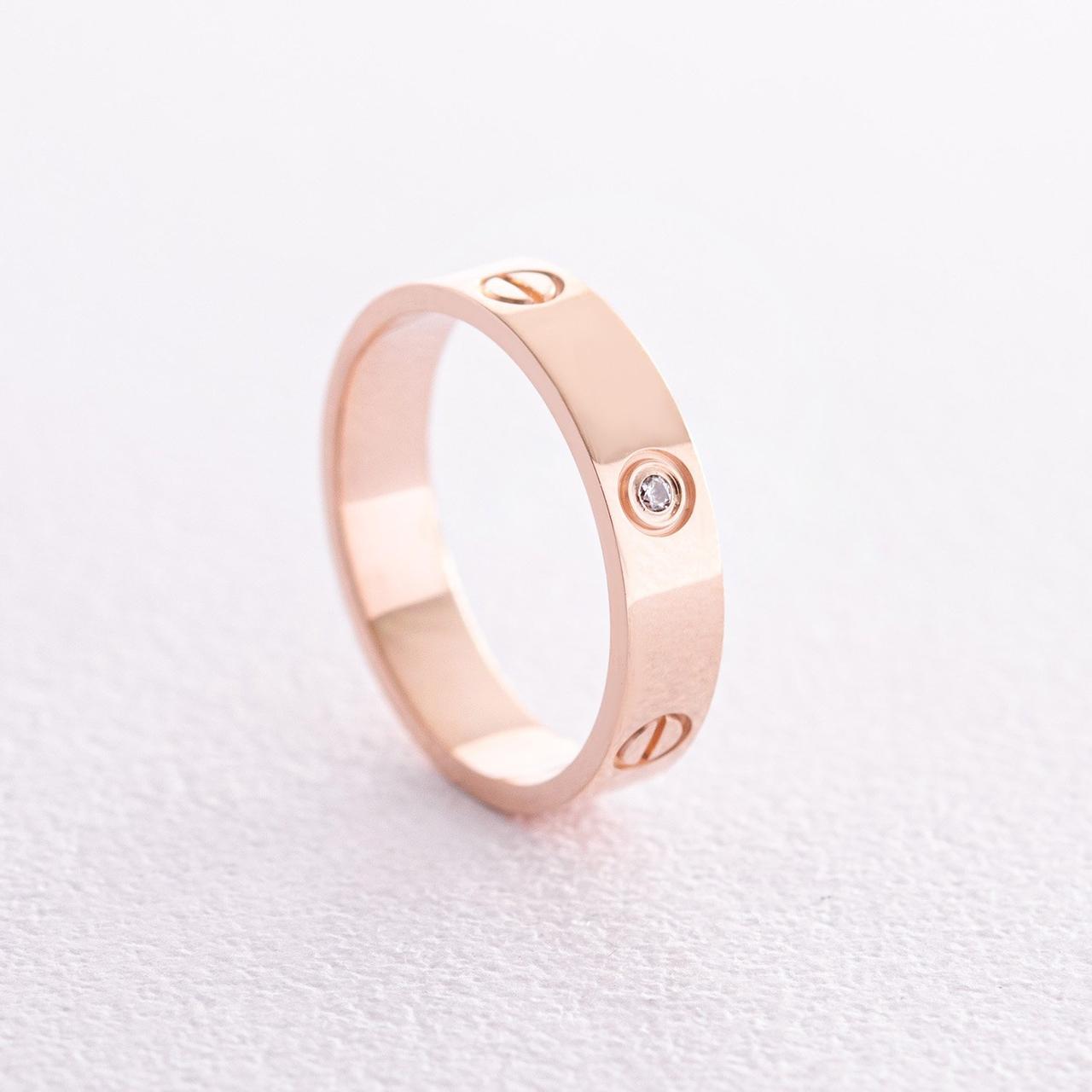 Кільце "Love" в червоному золоті (фіаніти) к07164 Zipexpert ZIPEXPERT, фото 1