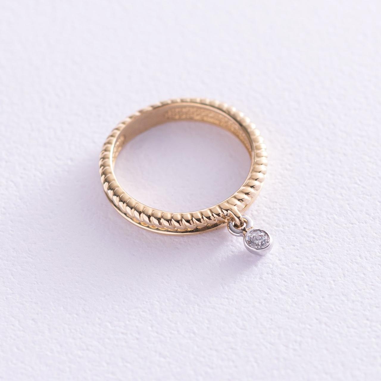 Кільце з фіанітом у жовтому золоті к06638 Zipexpert ZIPEXPERT, фото 1