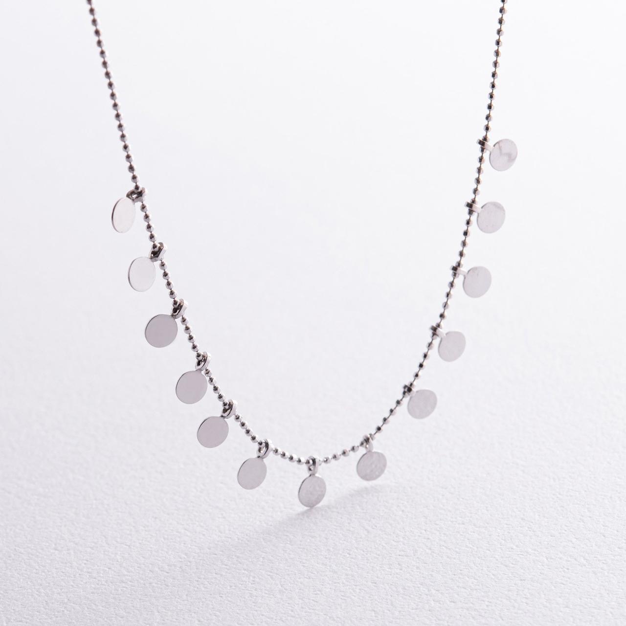 Кольє "Монетки" в білому золоті коло1395 Zipexpert ZIPEXPERT, фото 1