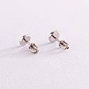 Сережки — пумери "Love" у білому золоті 07675 Zipexpert ZIPEXPERT, фото 4