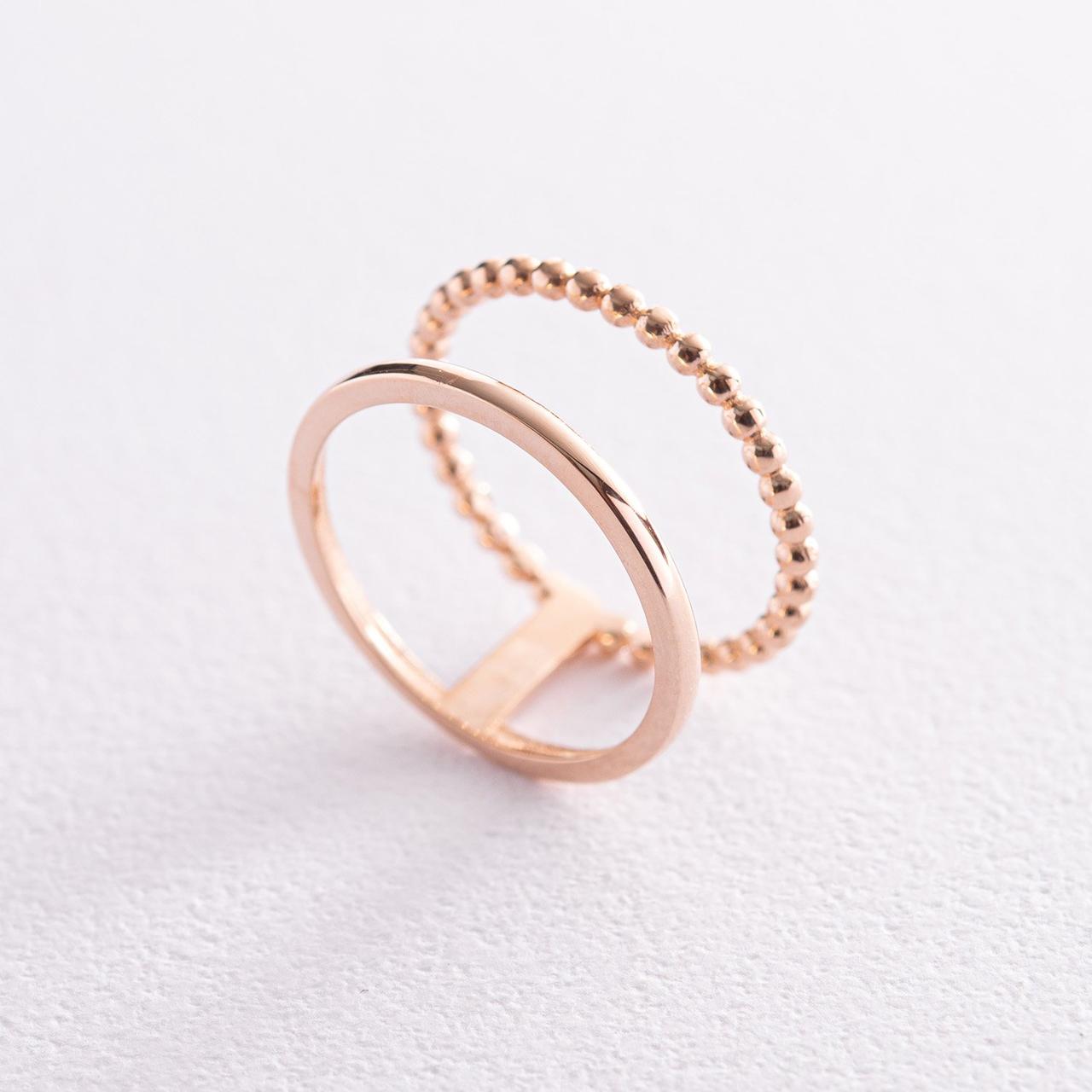 Подвійне кільце з кульками (червоне золото) 
к07179 Zipexpert ZIPEXPERT, фото 1