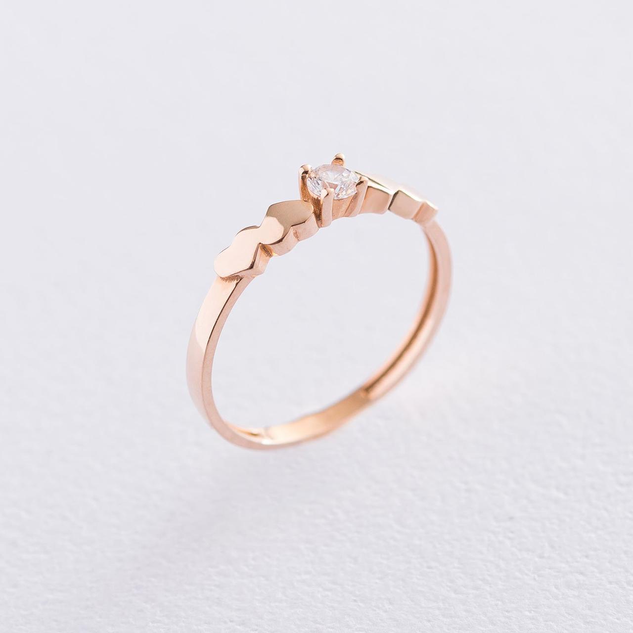 Золоте кільце "Сердечка" (фіаніт) к05801 Zipexpert ZIPEXPERT, фото 1