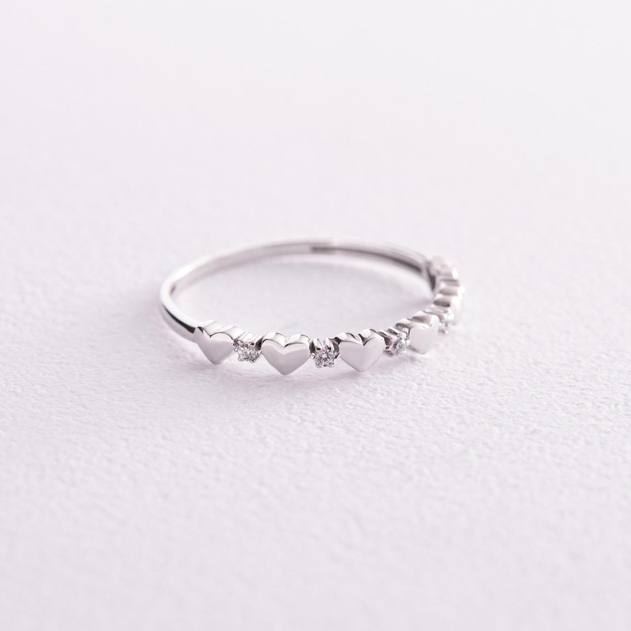 Кільце "Сердечка" з фіанітами (біле золото) 
к07119 Zipexpert ZIPEXPERT, фото 1